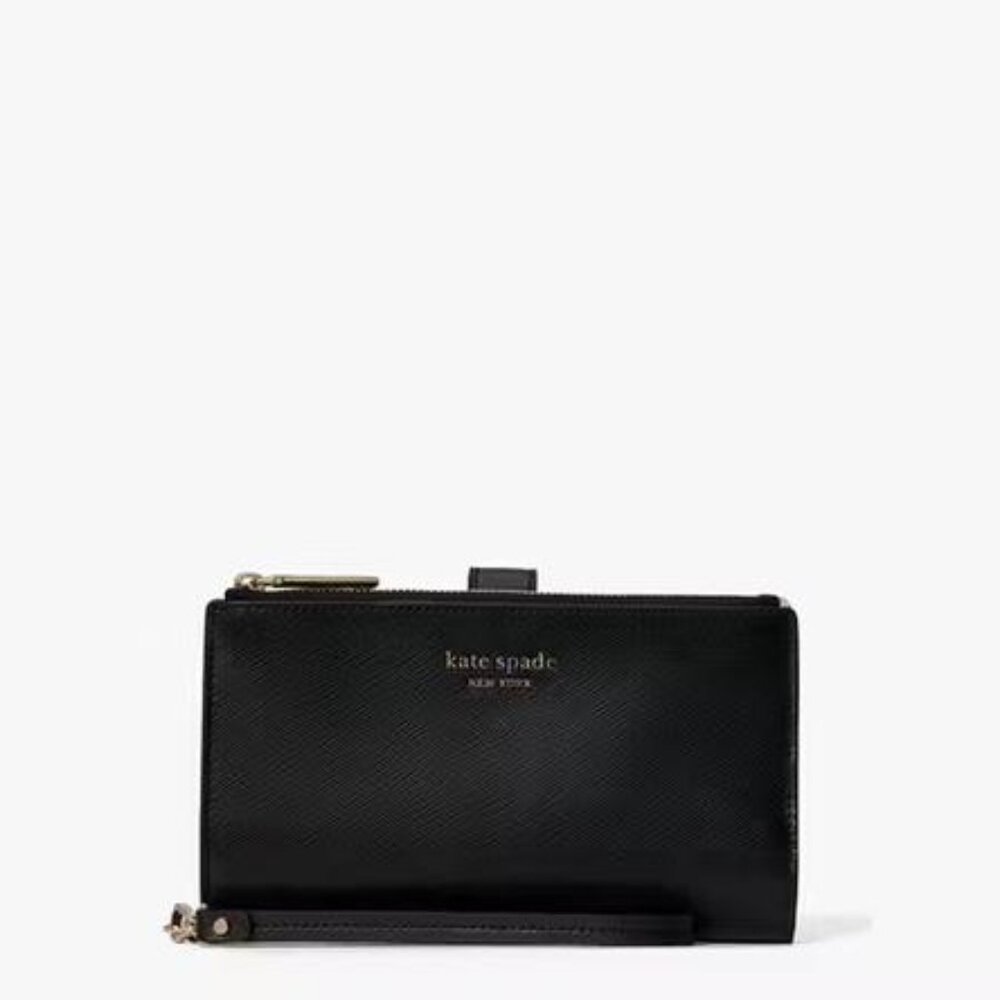 Kate Spade Black Spencer Phone Wallet Wristlet Used Excellent Condition